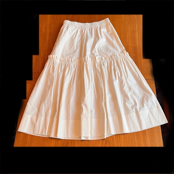 A.L.C. Louisa Cotton Poplin Midi Skirt - White (Size 10) - Picture 1 of 10